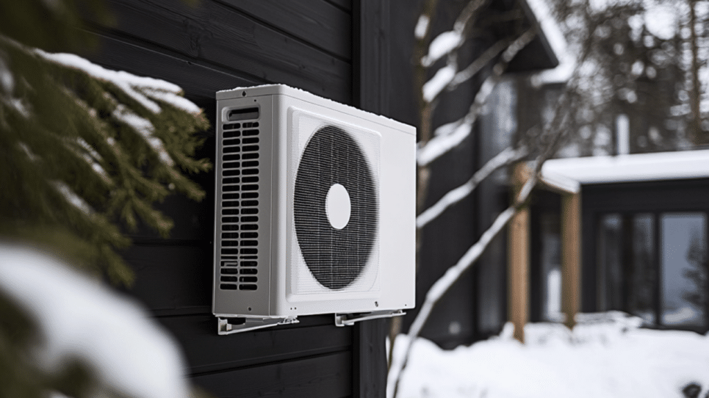 Kuvassa ilmalämpöpumppu asennettuna Uudellamaalla.